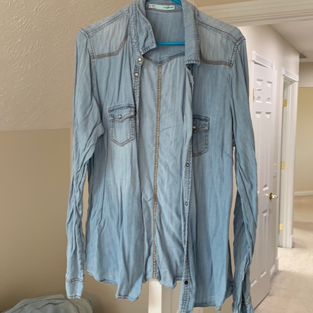 Denim button down